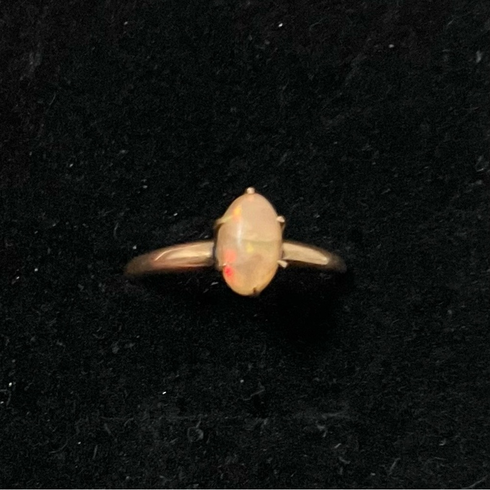 Antique Rose Gold Mysterious Opal Ring 7.25